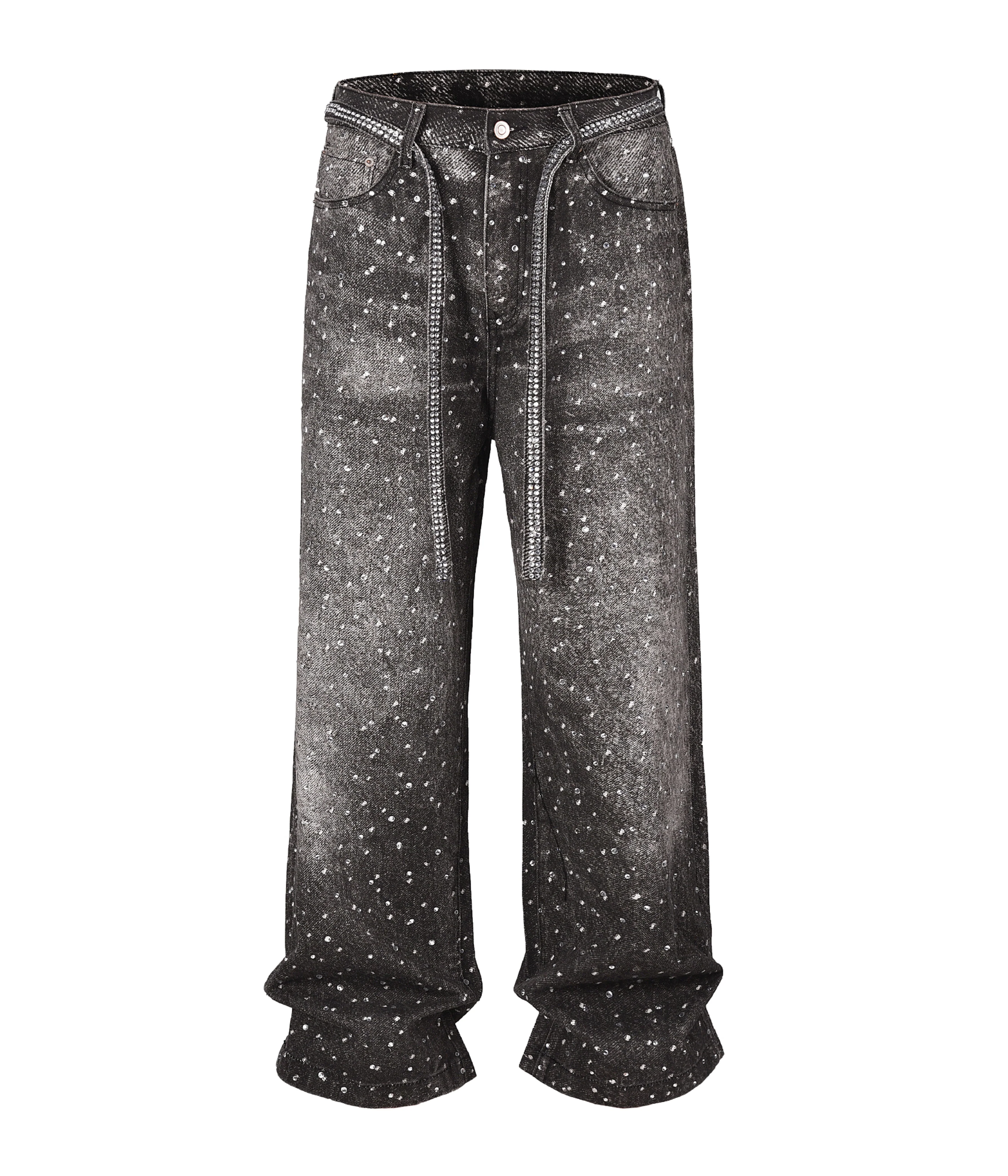 NOIR RHINESTONE DENIM