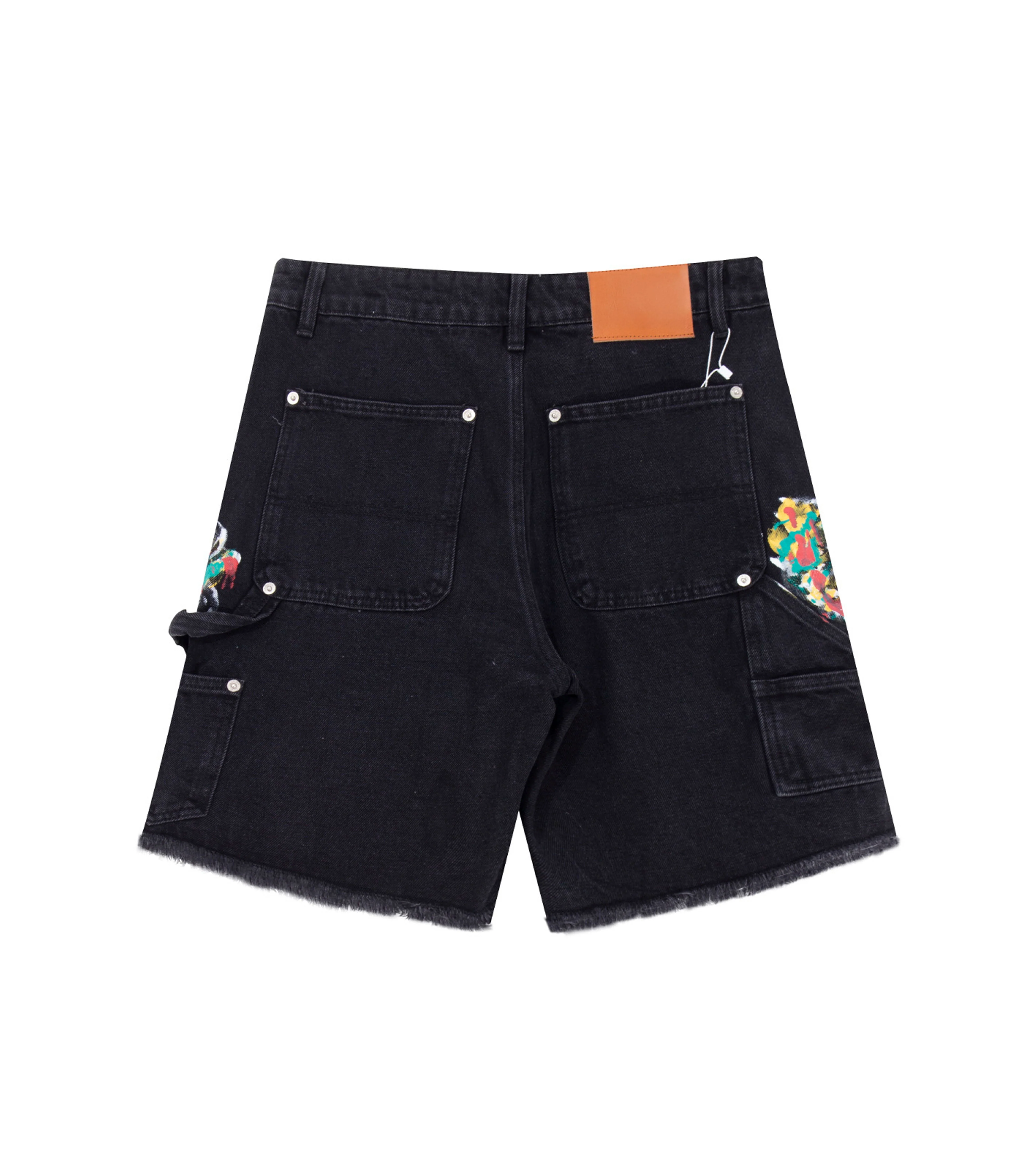 NOIR SPLIT PAINTERS SHORTS - Image 2