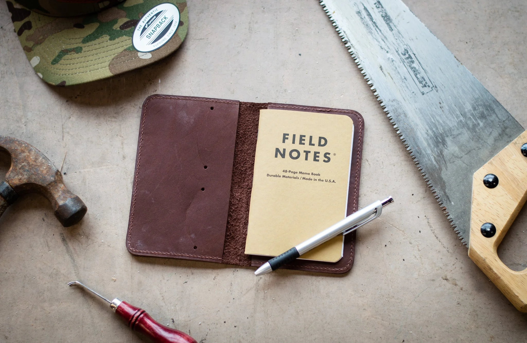 Notebook Wallet – Full-Grain Leather Organizer with Memo Book - Image 9