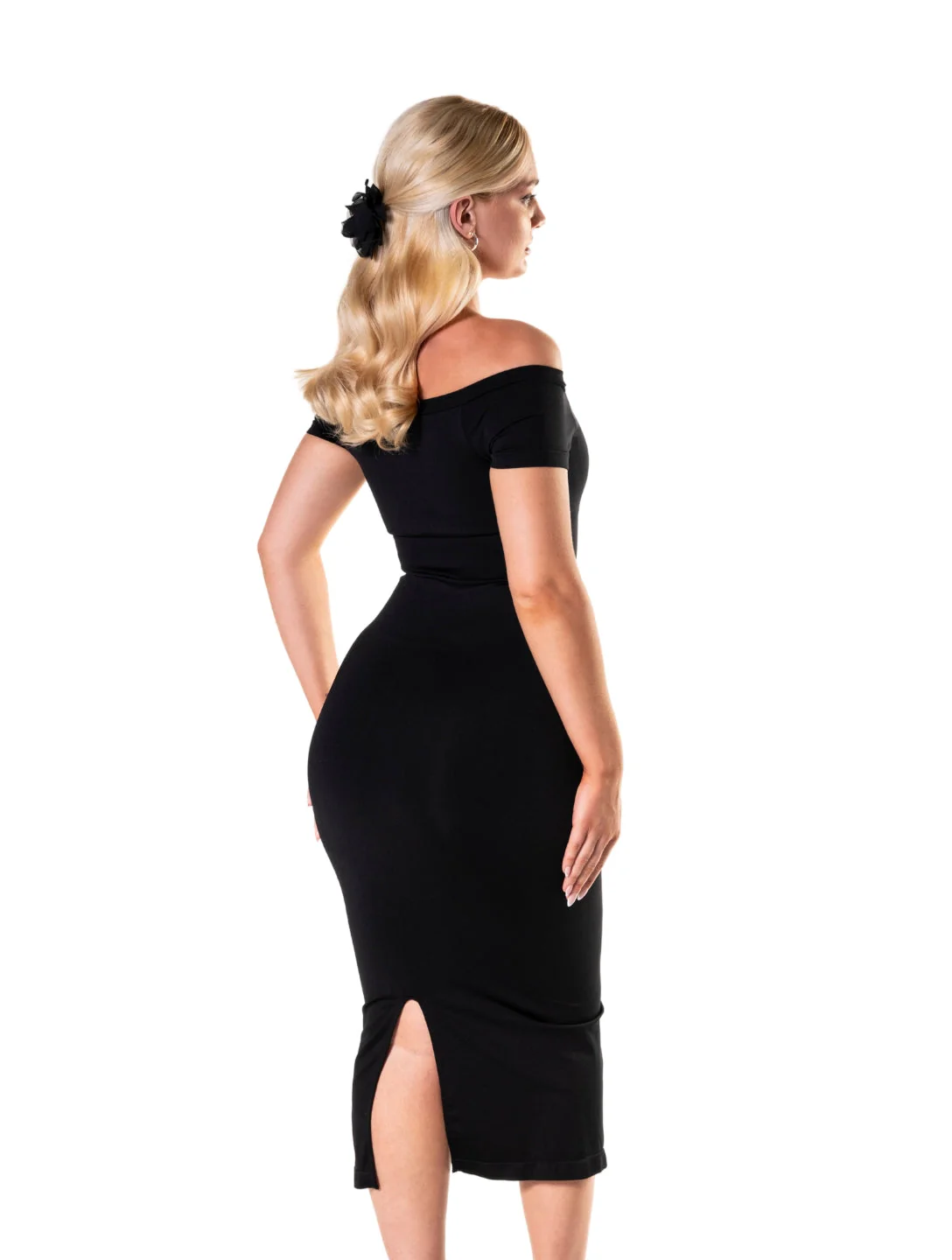 Off-Shoulder Shapewear Split Dress - Image 3
