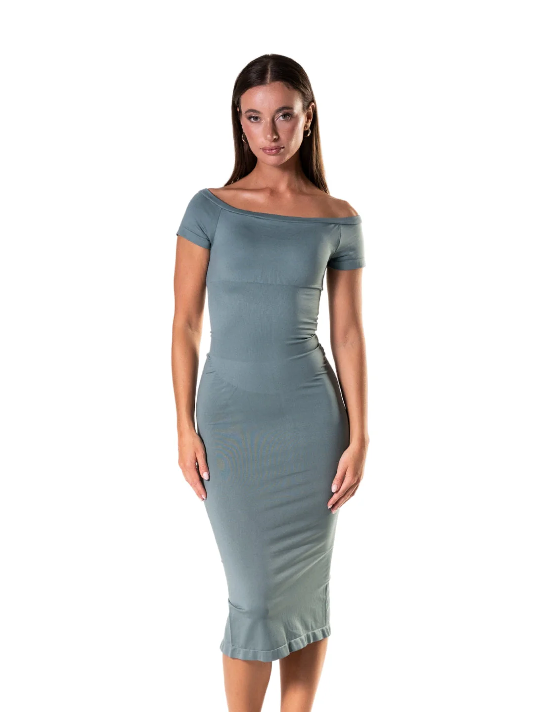 Off-Shoulder Shapewear Split Dress - Image 4