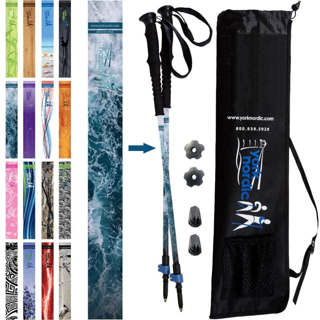 Official Casual Trek Hiking & Walking Poles - Hiking/Trekking Grip w-flip locks, detachable feet and travel bag - pair - For Heights up to 6’2” - Image 12