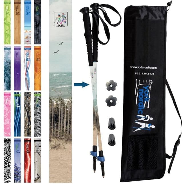 Official Casual Trek Hiking & Walking Poles - Hiking/Trekking Grip w-flip locks, detachable feet and travel bag - pair - For Heights up to 6’2” - Image 15