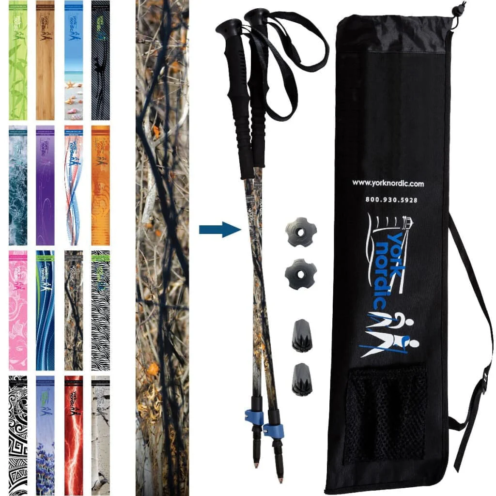 Official Casual Trek Hiking & Walking Poles - Hiking/Trekking Grip w-flip locks, detachable feet and travel bag - pair - For Heights up to 6’2” - Image 18