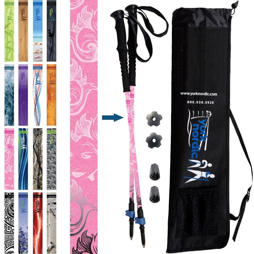 Official Casual Trek Hiking & Walking Poles - Hiking/Trekking Grip w-flip locks, detachable feet and travel bag - pair - For Heights up to 6’2” - Image 19