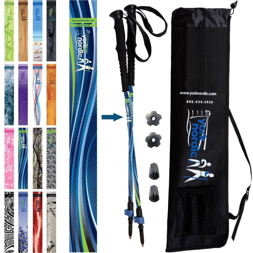 Official Casual Trek Hiking & Walking Poles - Hiking/Trekking Grip w-flip locks, detachable feet and travel bag - pair - For Heights up to 6’2” - Image 20