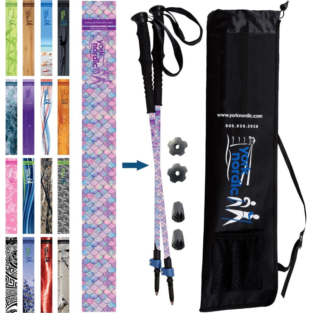 Official Casual Trek Hiking & Walking Poles - Hiking/Trekking Grip w-flip locks, detachable feet and travel bag - pair - For Heights up to 6’2” - Image 22