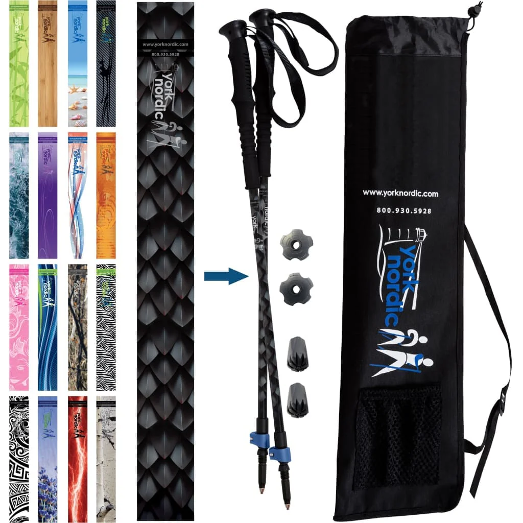 Official Casual Trek Hiking & Walking Poles - Hiking/Trekking Grip w-flip locks, detachable feet and travel bag - pair - For Heights up to 6’2” - Image 23