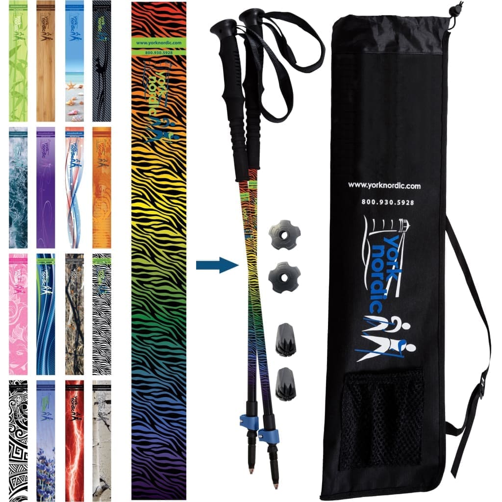 Official Casual Trek Hiking & Walking Poles - Hiking/Trekking Grip w-flip locks, detachable feet and travel bag - pair - For Heights up to 6’2” - Image 24