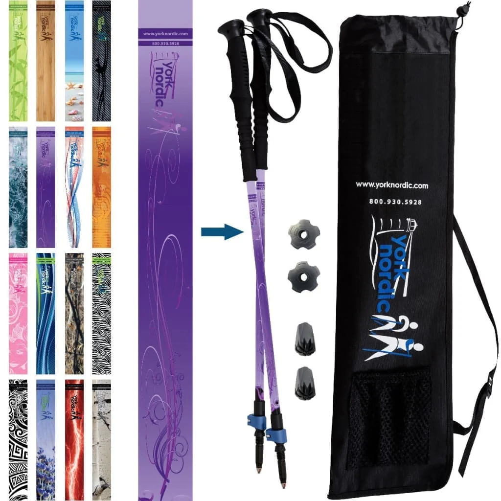 Official Casual Trek Hiking & Walking Poles - Hiking/Trekking Grip w-flip locks, detachable feet and travel bag - pair - For Heights up to 6’2” - Image 27