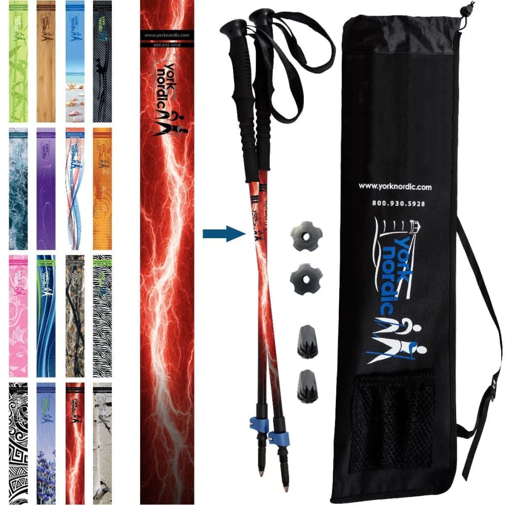 Official Casual Trek Hiking & Walking Poles - Hiking/Trekking Grip w-flip locks, detachable feet and travel bag - pair - For Heights up to 6’2” - Image 31
