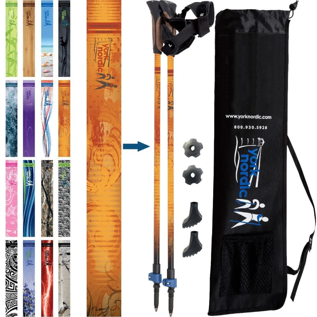 Official Casual Trek Hiking & Walking Poles - Hiking/Trekking Grip w-flip locks, detachable feet and travel bag - pair - For Heights up to 6’2” - Image 32