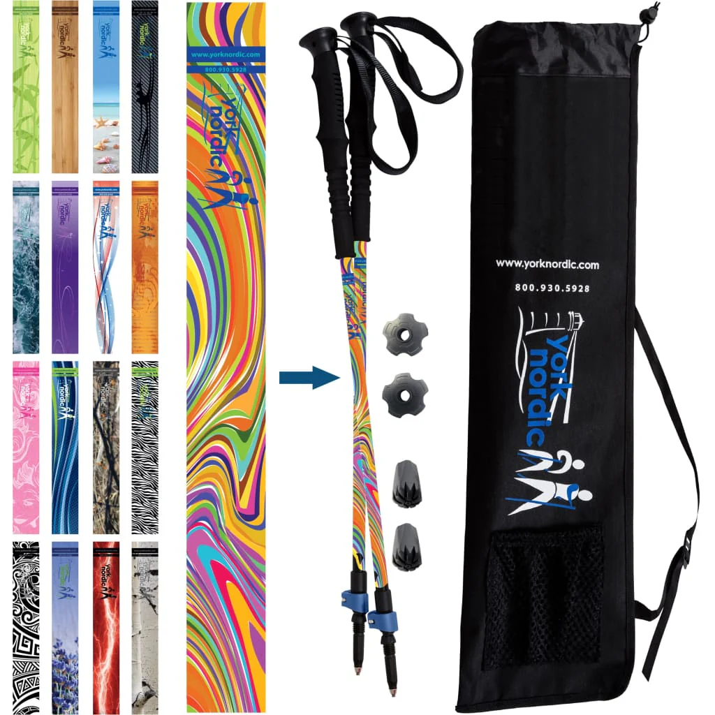 Official Casual Trek Hiking & Walking Poles - Hiking/Trekking Grip w-flip locks, detachable feet and travel bag - pair - For Heights up to 6’2” - Image 33
