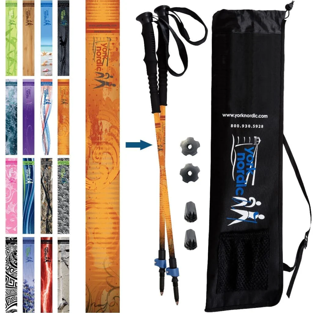Official Casual Trek Hiking & Walking Poles - Hiking/Trekking Grip w-flip locks, detachable feet and travel bag - pair - For Heights up to 6’2” - Image 35