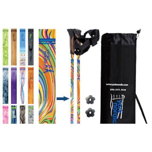 Official Nordic Walking Poles - True Nordic Glove Grip w-flip locks, detachable feet and travel bag - pair - For Heights up to 6’2” - Image 16