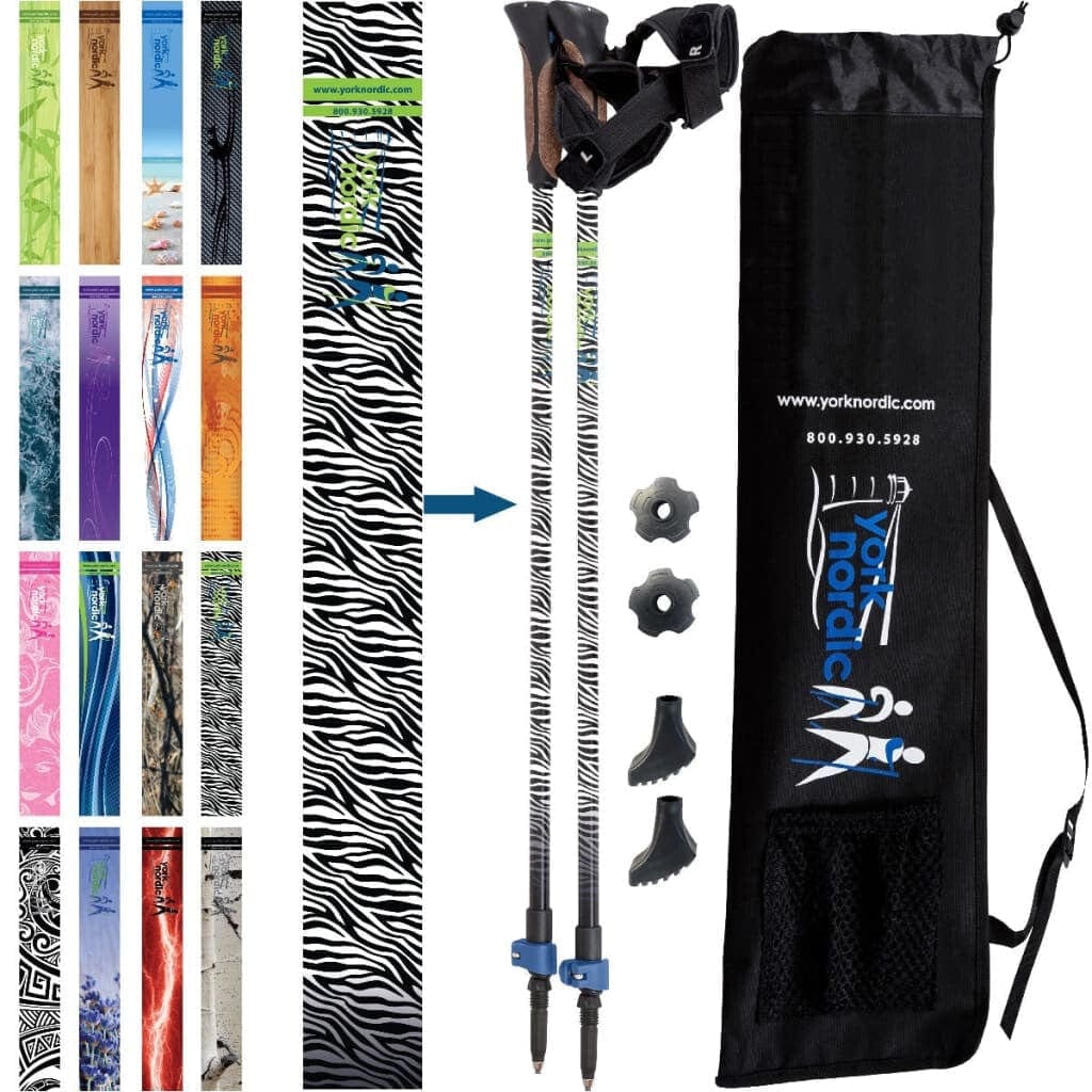 Official Nordic Walking Poles - True Nordic Glove Grip w-flip locks, detachable feet and travel bag - pair - For Heights up to 6’2” - Image 17