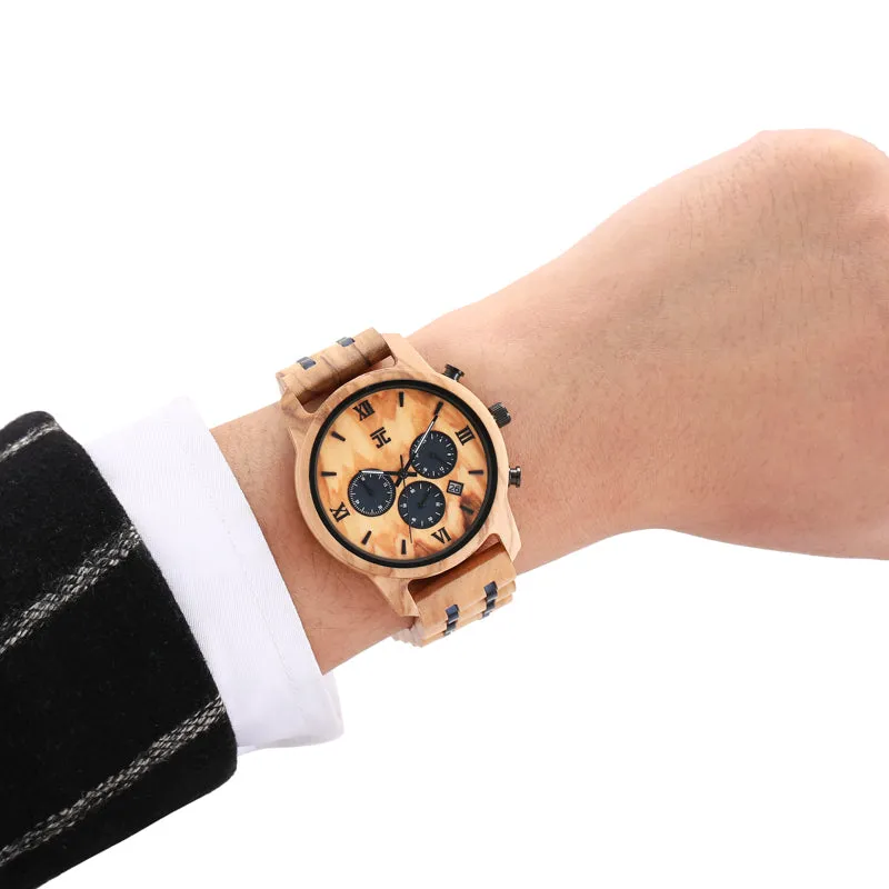 Oliver Men's Watch | Olive Wood Chronograph - Image 5