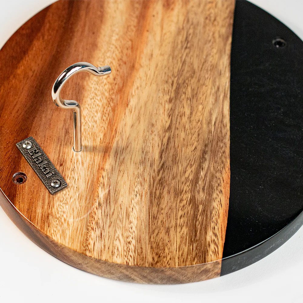 One of a Kind Black Epoxy Resin Live-Edge Wood Hook and Ring Toss Game - Image 4