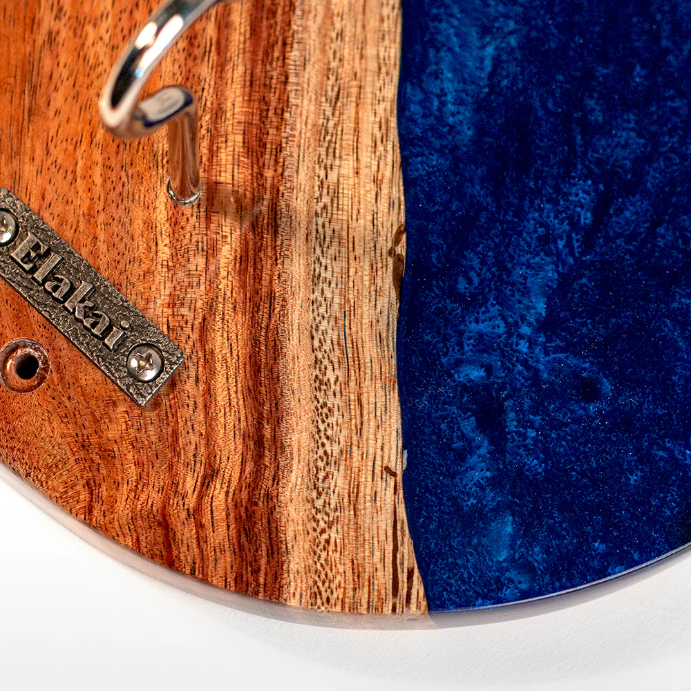 One of a Kind Blue Pearl Epoxy Resin Live-Edge Wood Hook and Ring Toss Game - Image 4