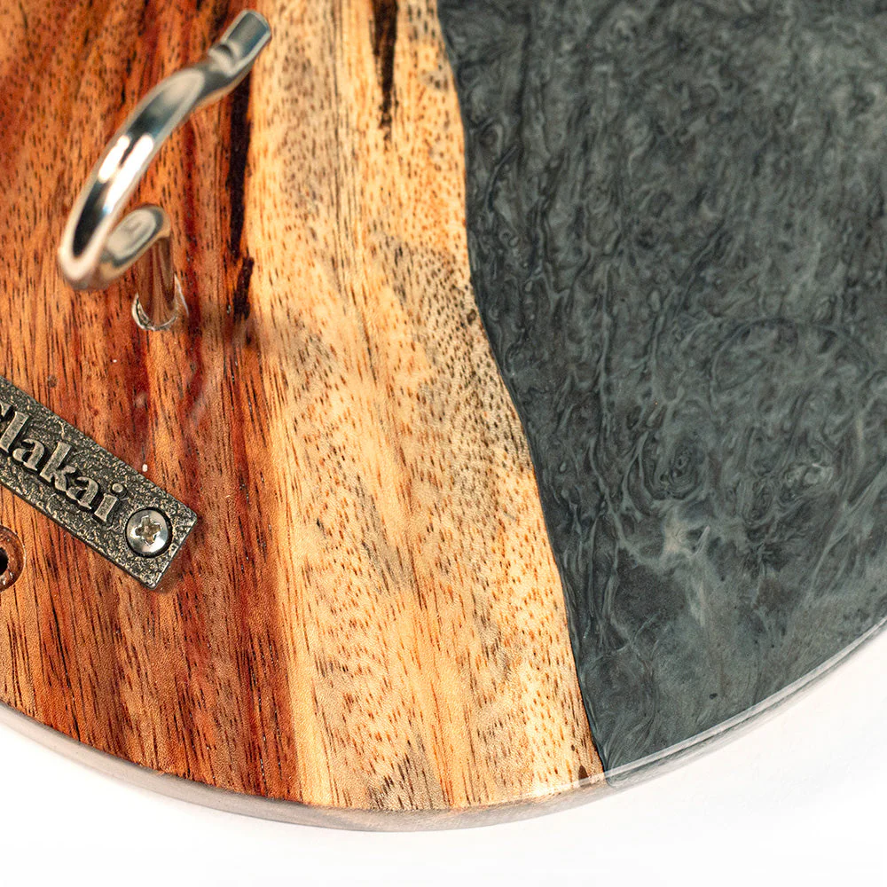 One of a Kind Gray Stone Epoxy Resin Live-Edge Wood Hook and Ring Toss Game - Image 4