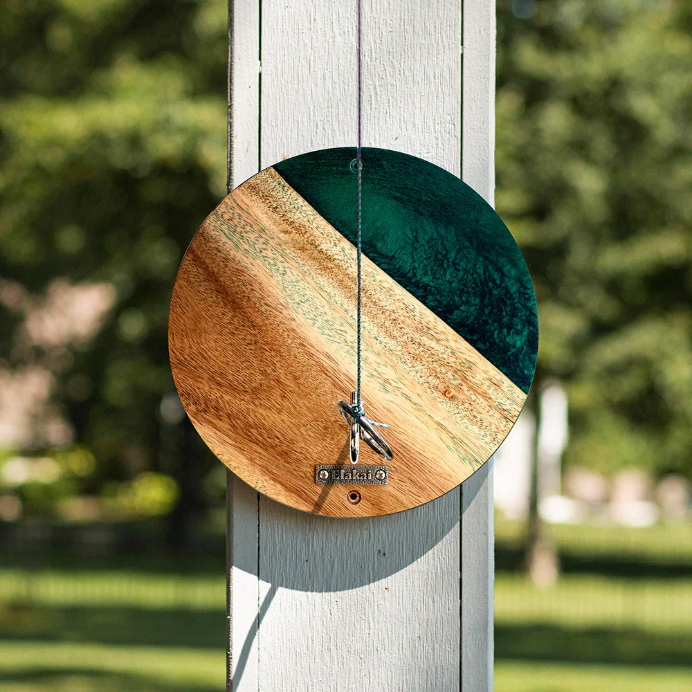 One of a Kind Green Pearl Epoxy Resin Live-Edge Wood Hook and Ring Toss Game - Image 2