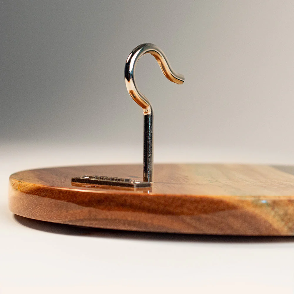 One of a Kind Green Pearl Epoxy Resin Live-Edge Wood Hook and Ring Toss Game - Image 5