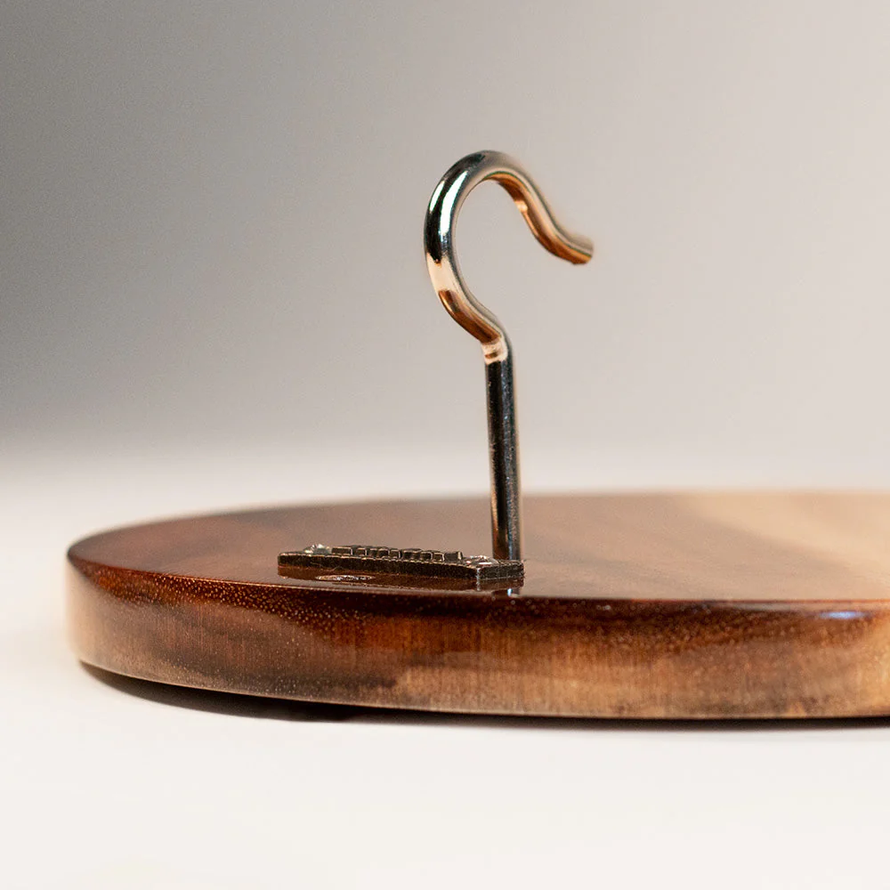 One of a Kind Teal and Orange Pearl Epoxy Resin Live-Edge Wood Hook and Ring Toss Game - Image 6