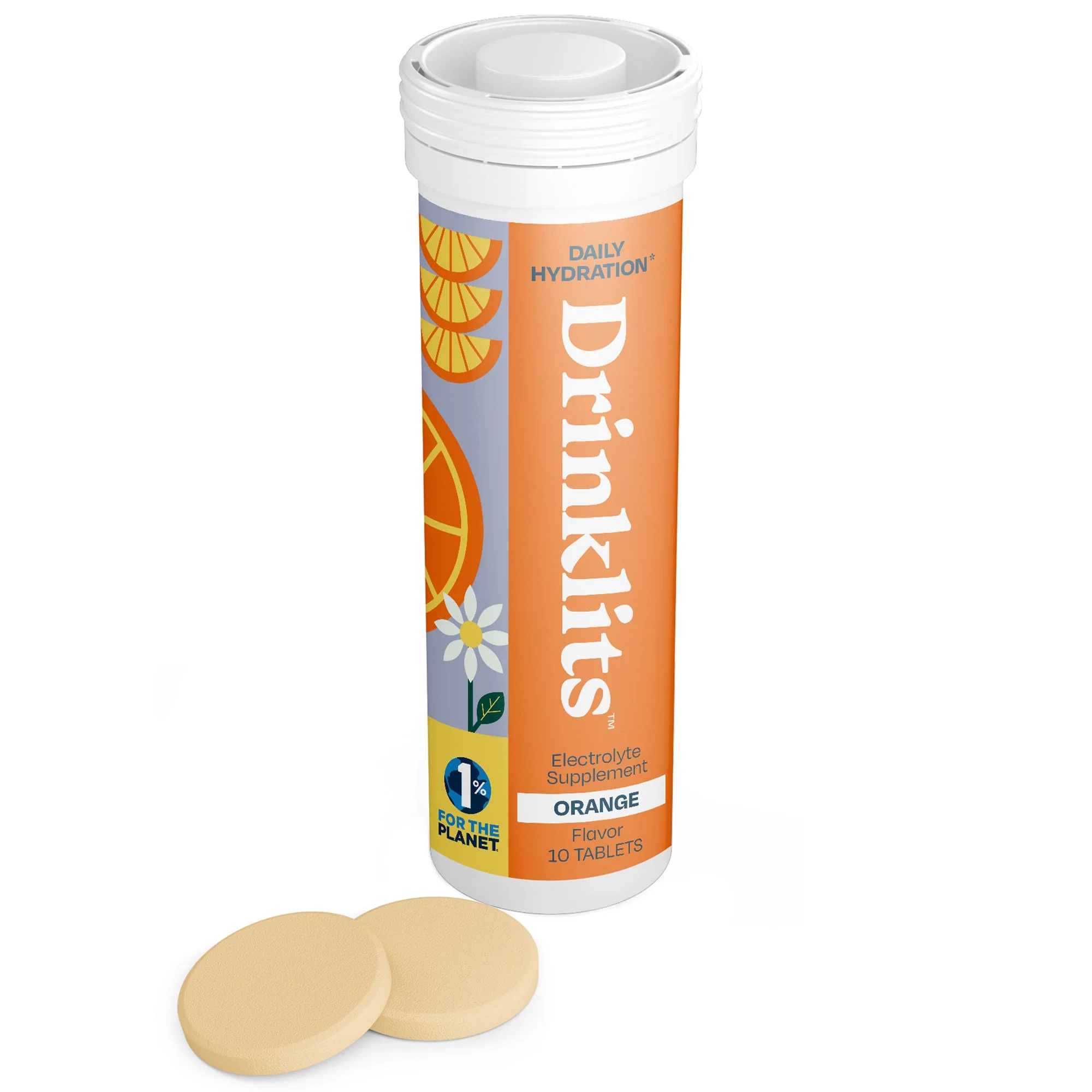 Orange Electrolyte Tablets for Daily Hydration (8 Tubes, 80 Servings) - Image 2