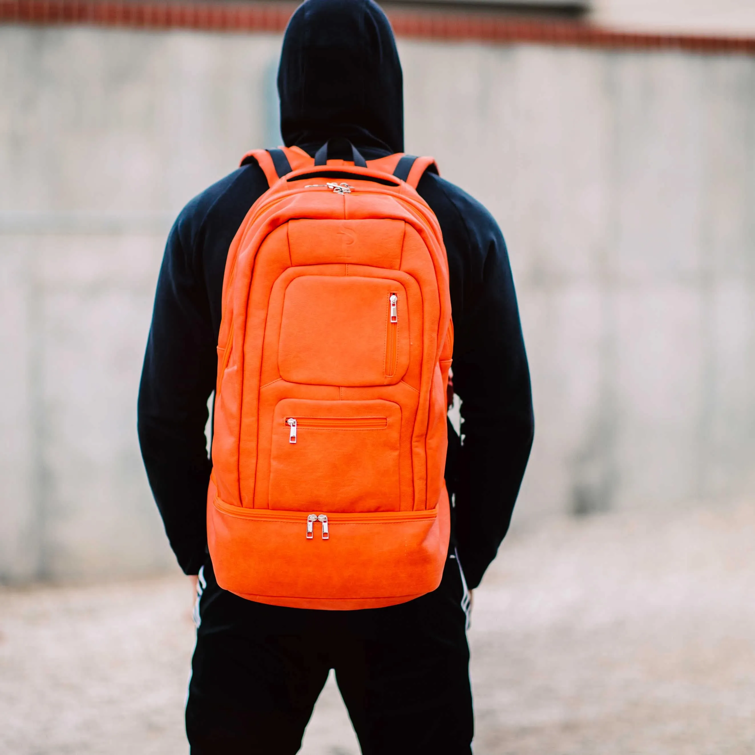 Orange Leather Luxury Carry-On Backpack (Patented Signature Design) - Image 2