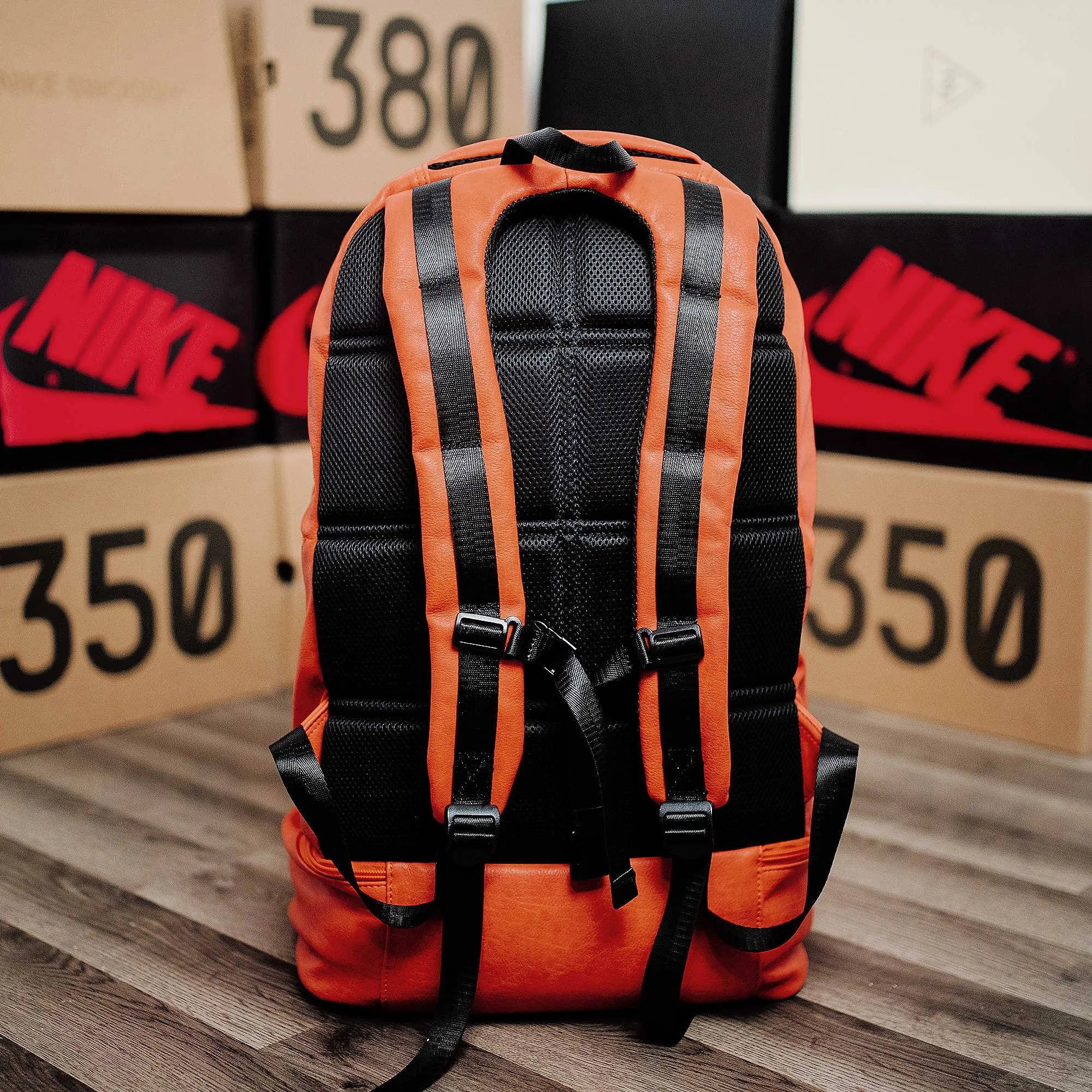 Orange Leather Luxury Carry-On Backpack (Patented Signature Design) - Image 3