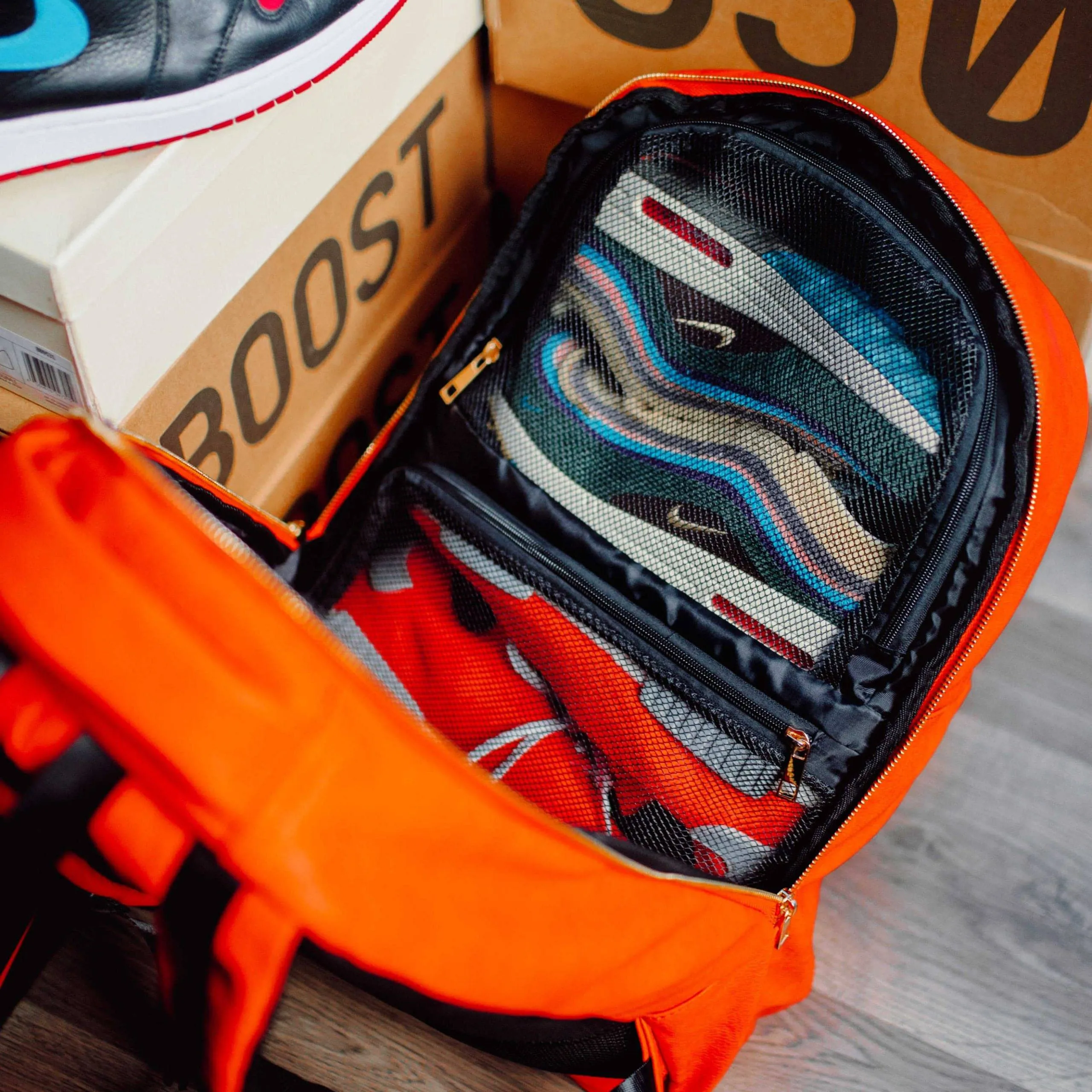 Orange Tumbled Leather Daily Commuter Bag - Image 6