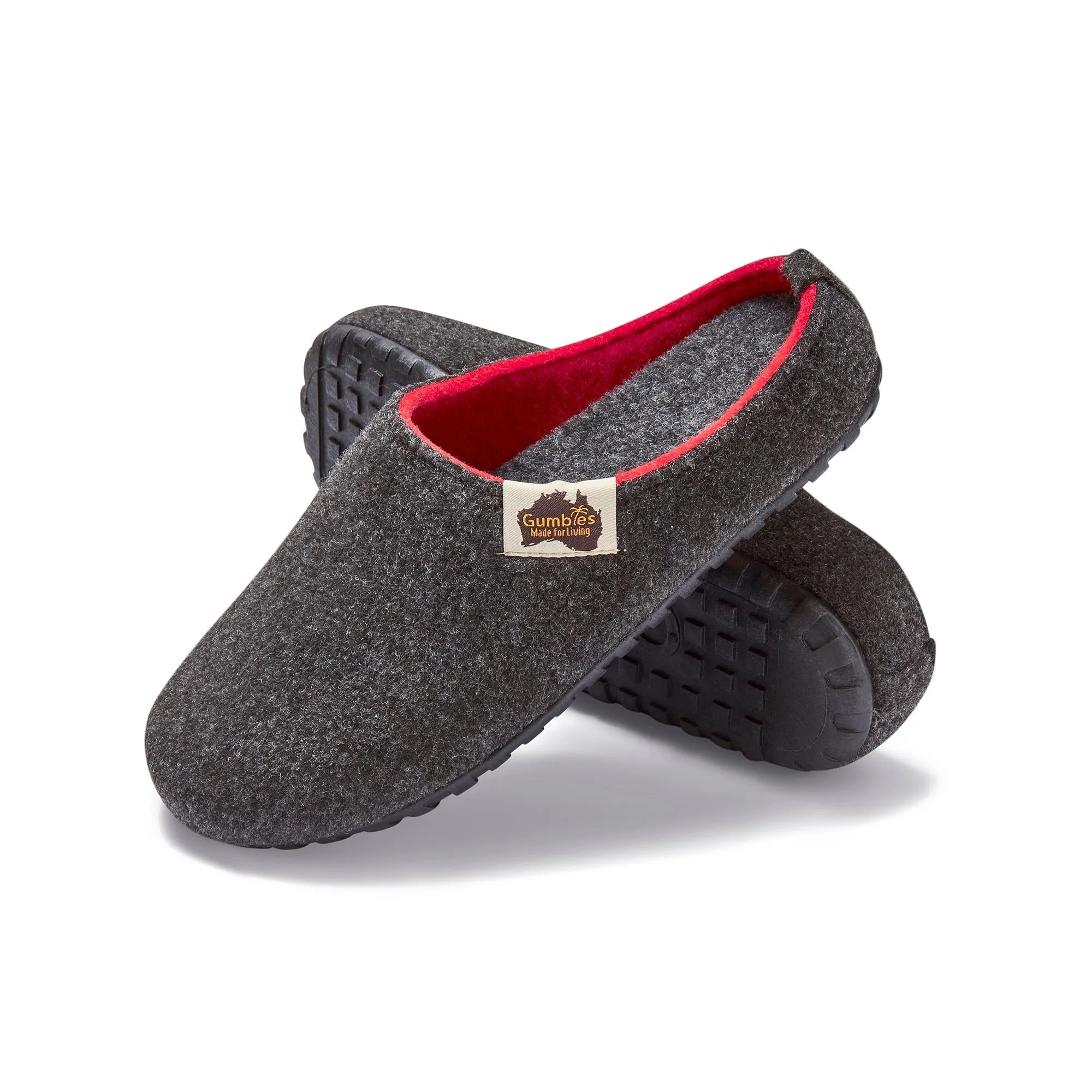 Outback Slippers - Men's - Charcoal & Red - Image 5