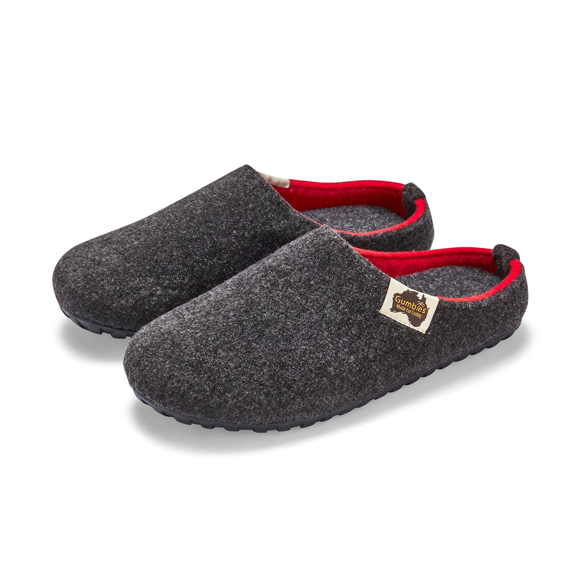 Outback Slippers - Men's - Charcoal & Red - Image 7