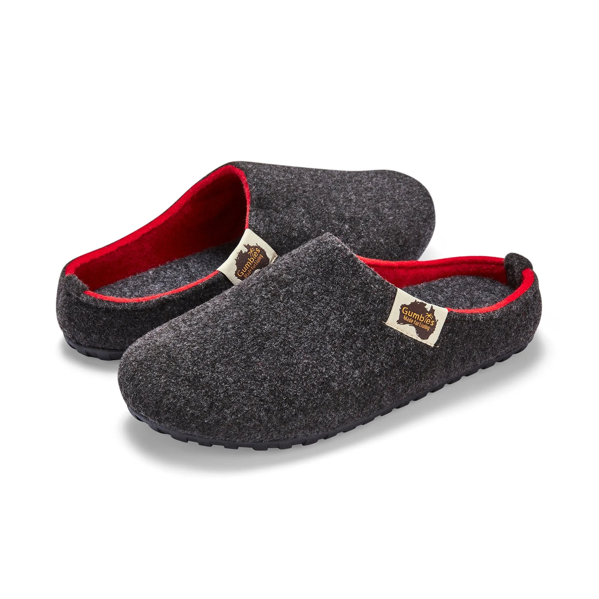 Outback Slippers - Women's - Charcoal & Red - Image 6