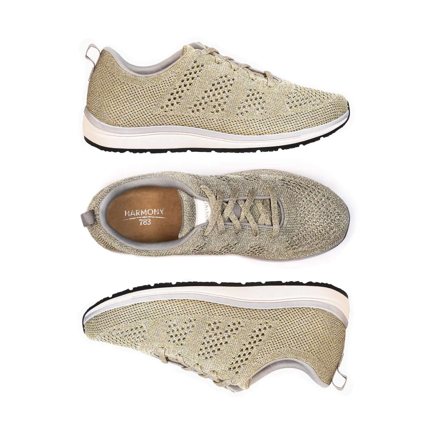 Pamela Lace-Up Grounding Shoes • Platinum Knit - Image 3