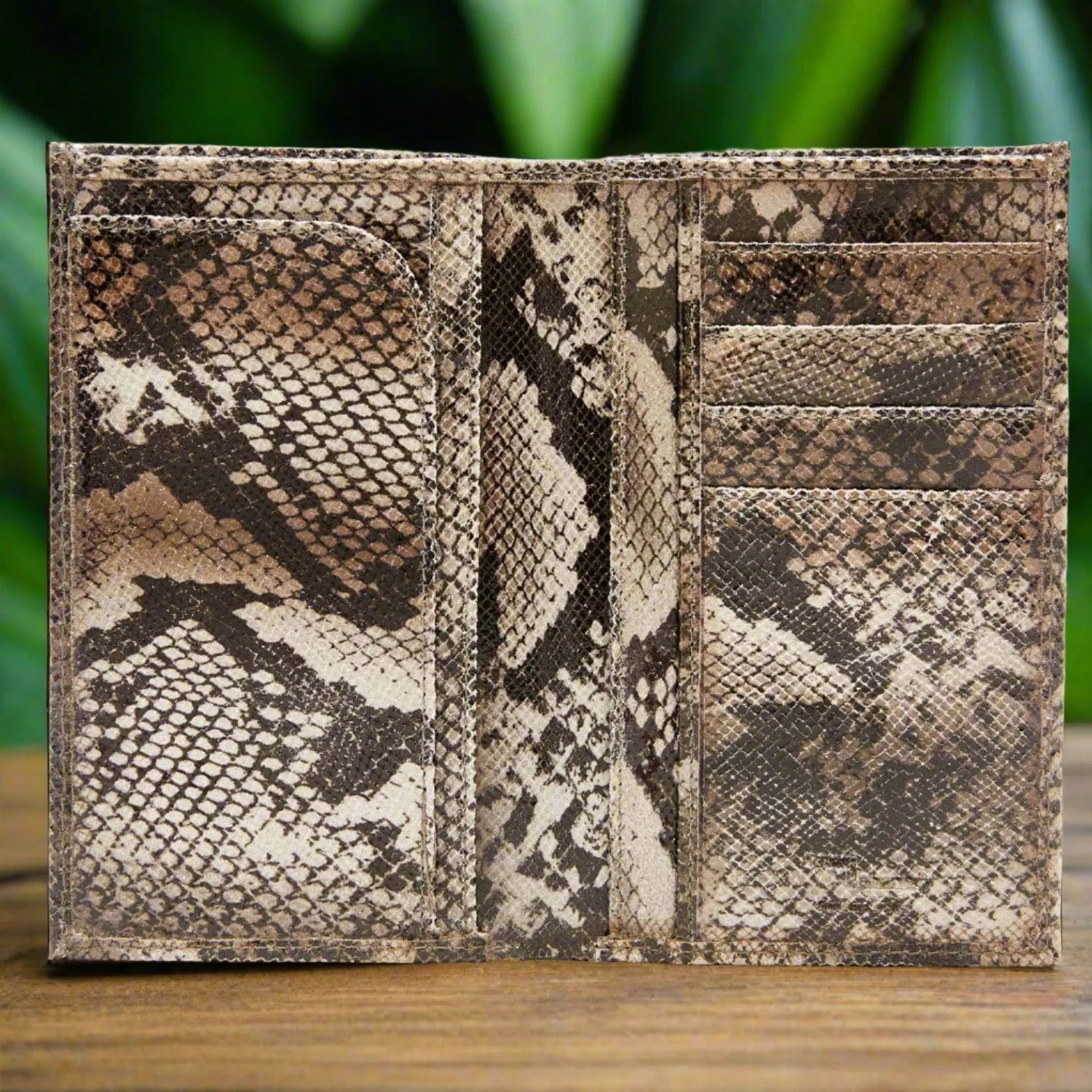 Leather Snakeskin Passport Holder - Image 2