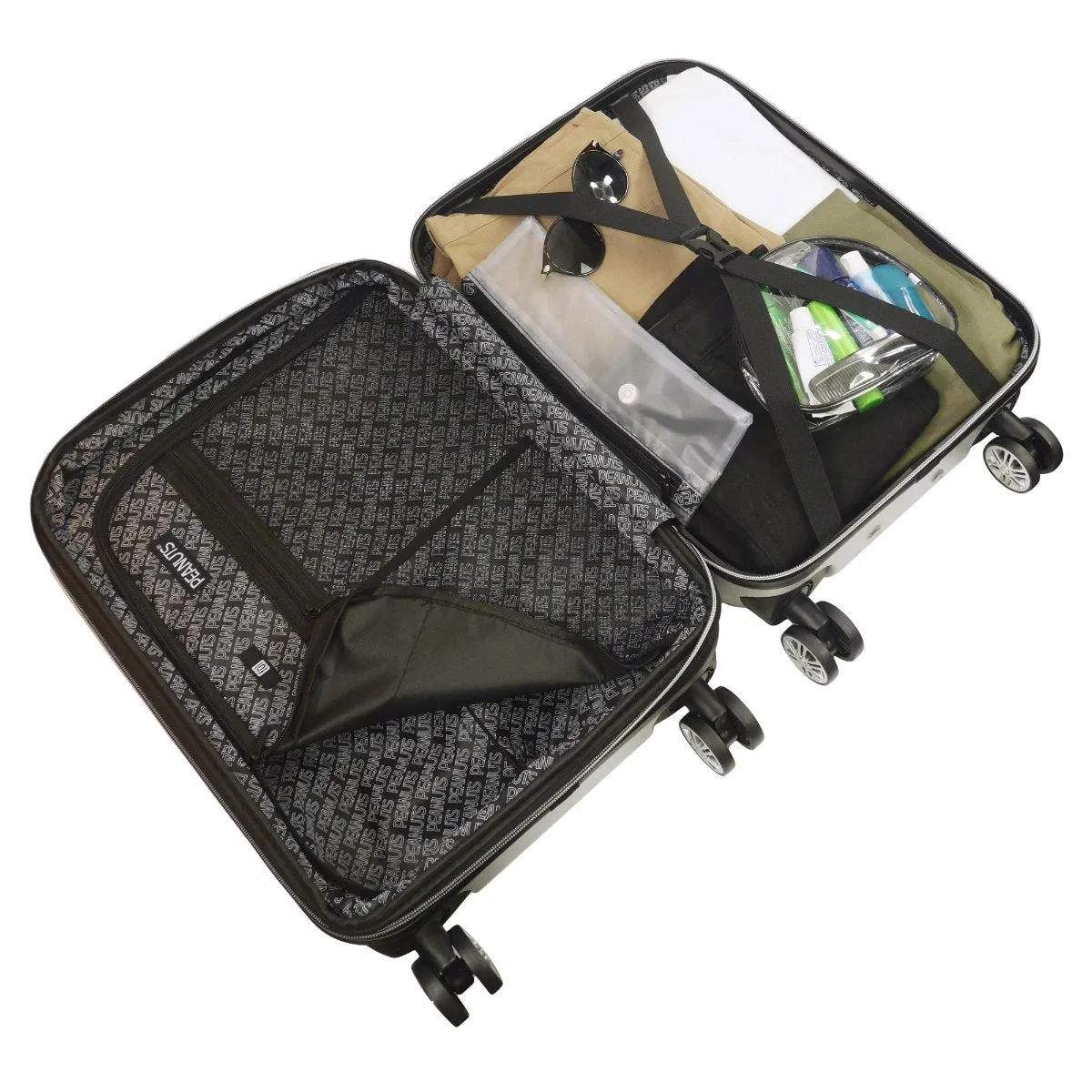 Peanuts Snoopy & Woodstock Silver 22" Carry-on Spinner Luggage - Image 4