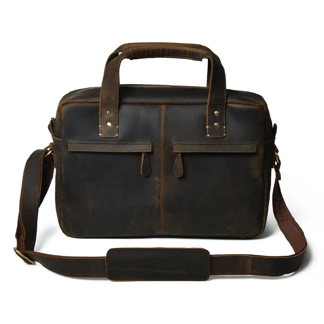 Perkins Handmade Buffalo Leather Office Briefcase - Image 4