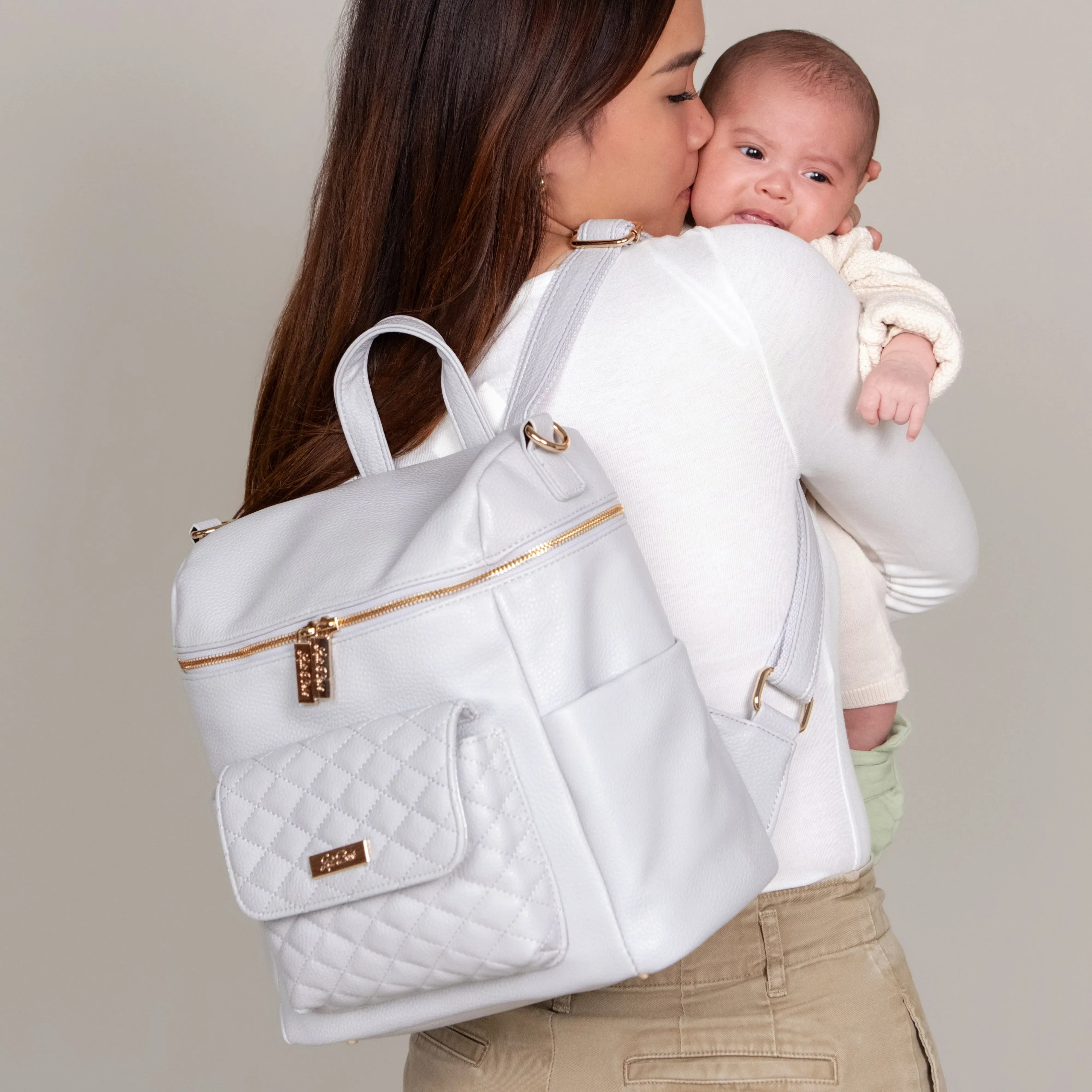 Petit Monaco Backpack Diaper Bag | Stone Grey - Image 2