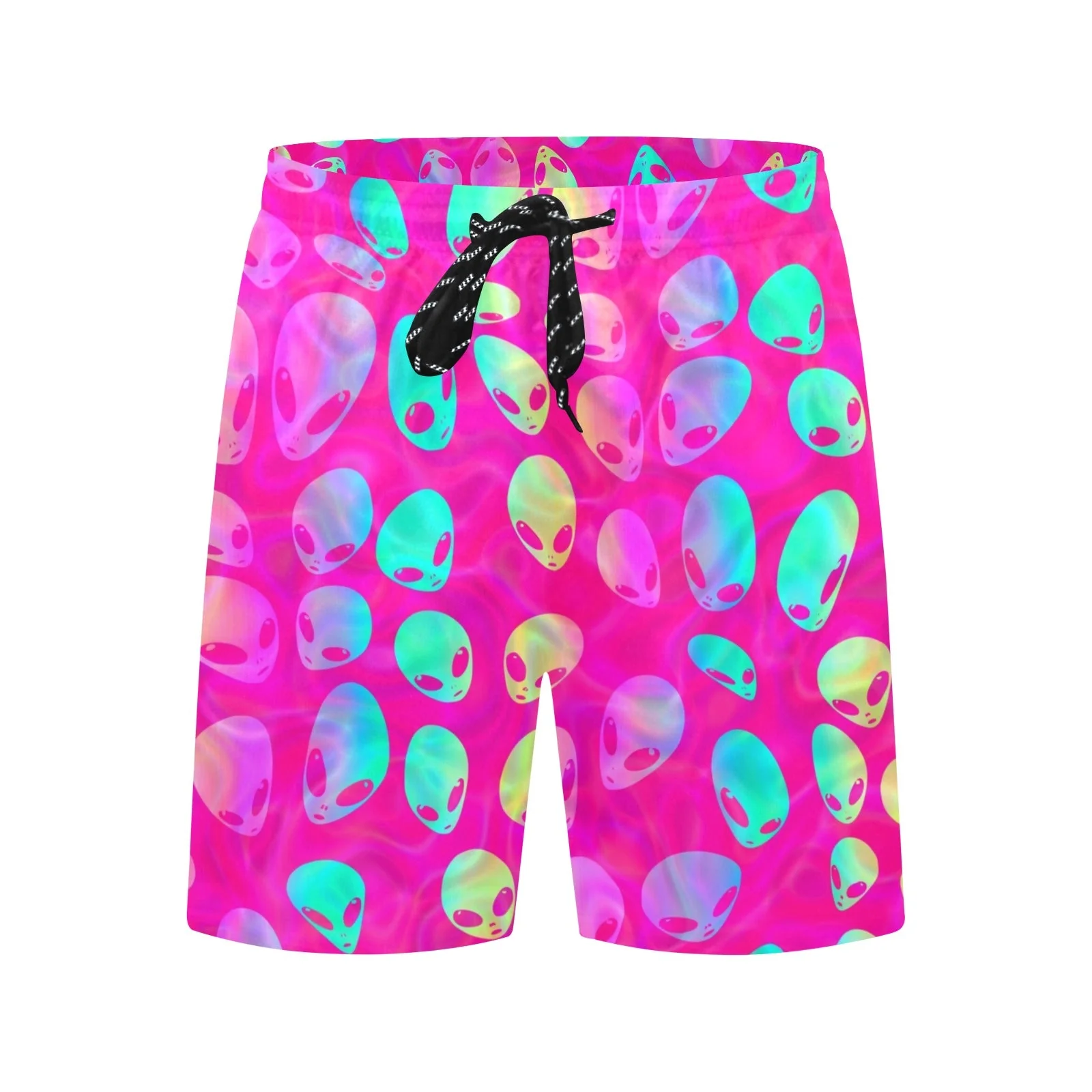 Pink Alien Vapor Glitch Swim Shorts - Image 3