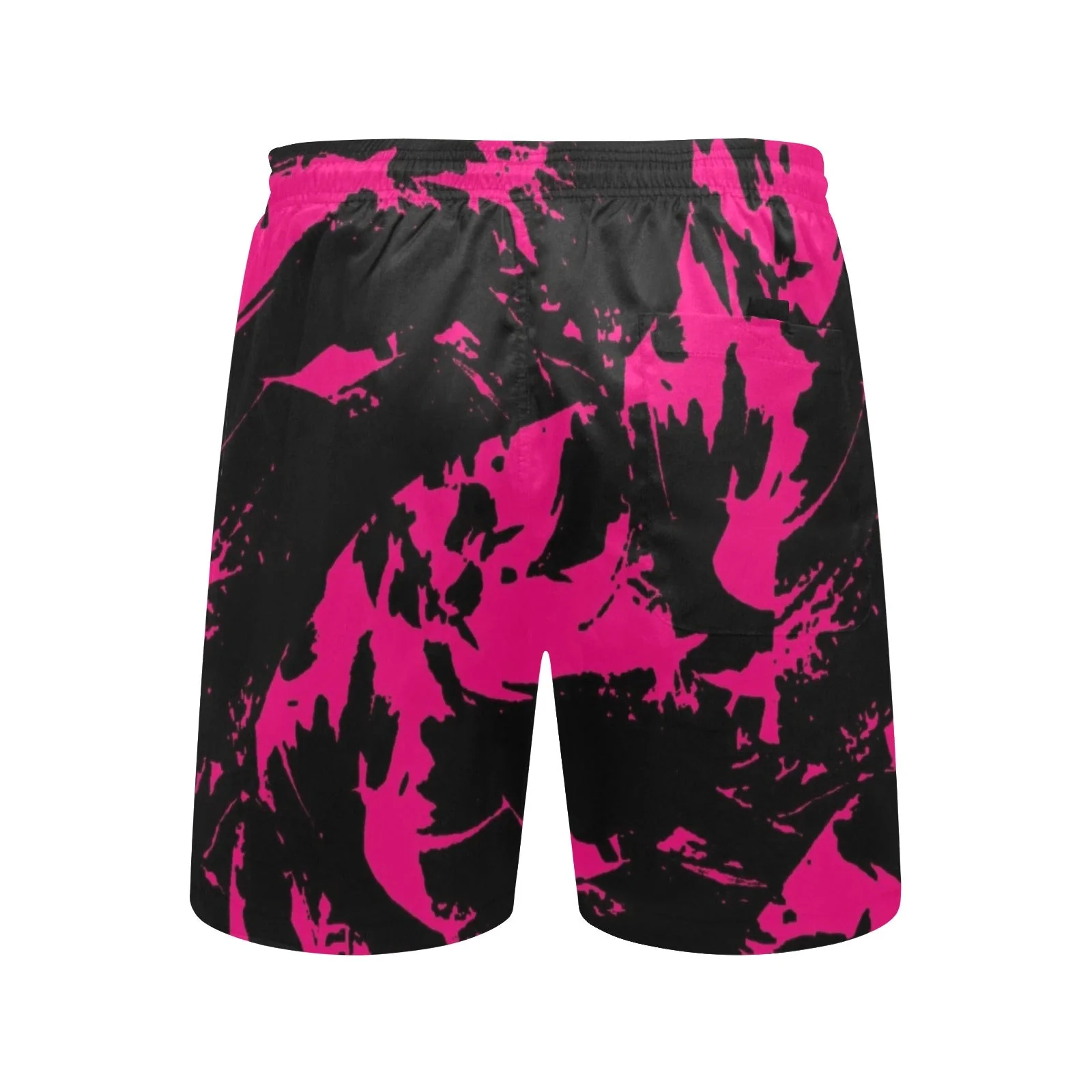 Pink and Black Paint Splatter Swim Shorts - Image 4