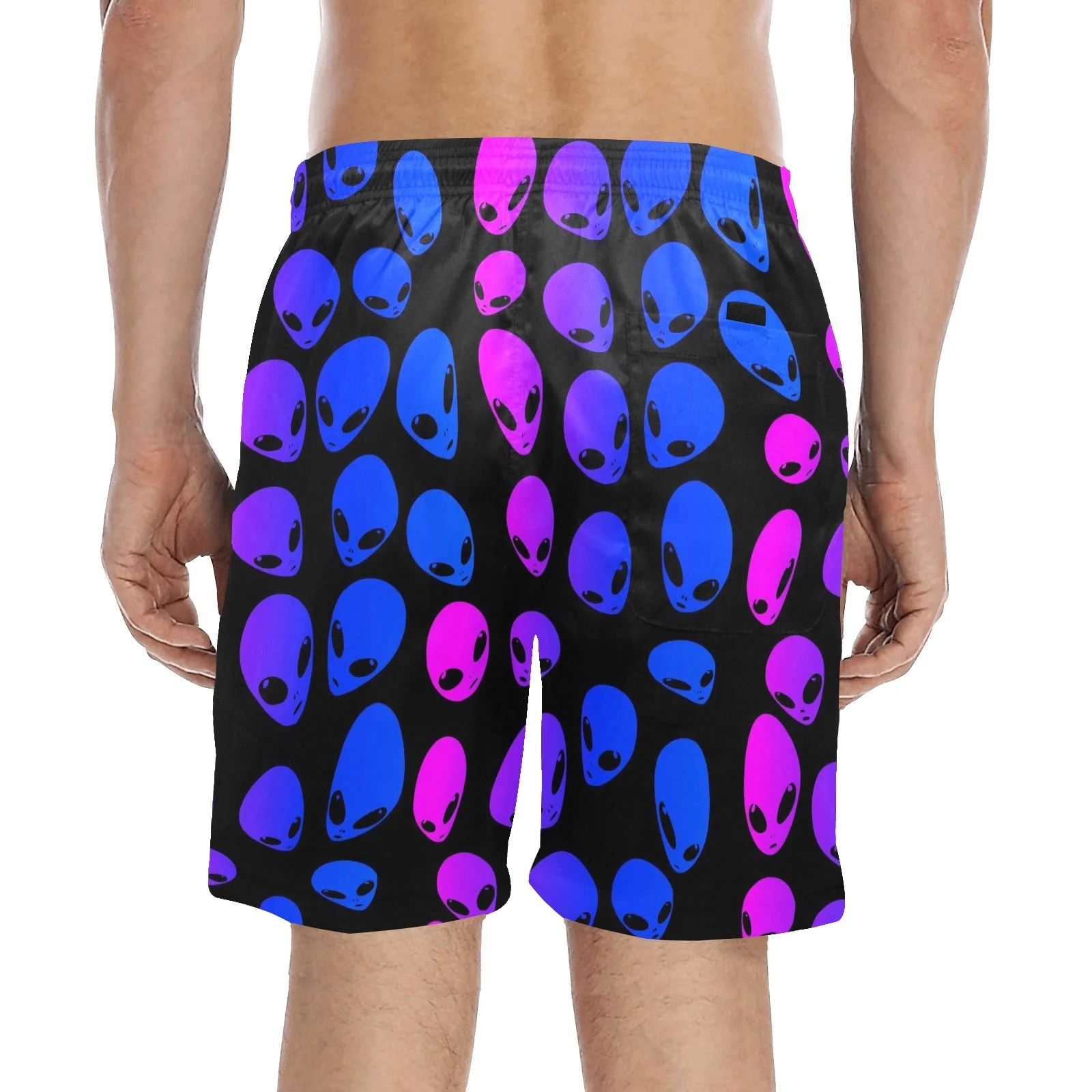 Pink and Blue Alien Ombre Swim Shorts - Image 2