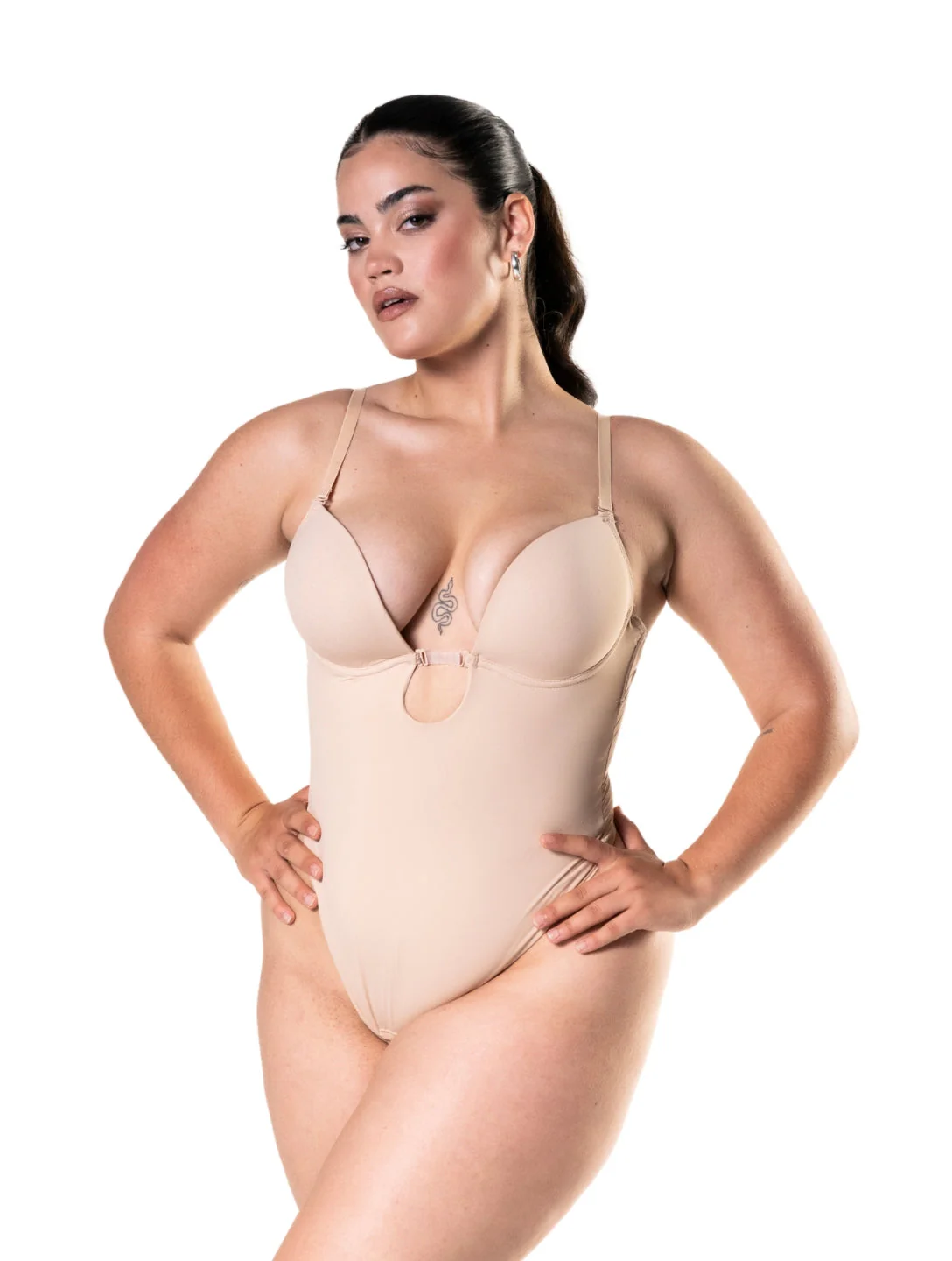 Plunge Shapewear Thong Bodysuit - Image 2