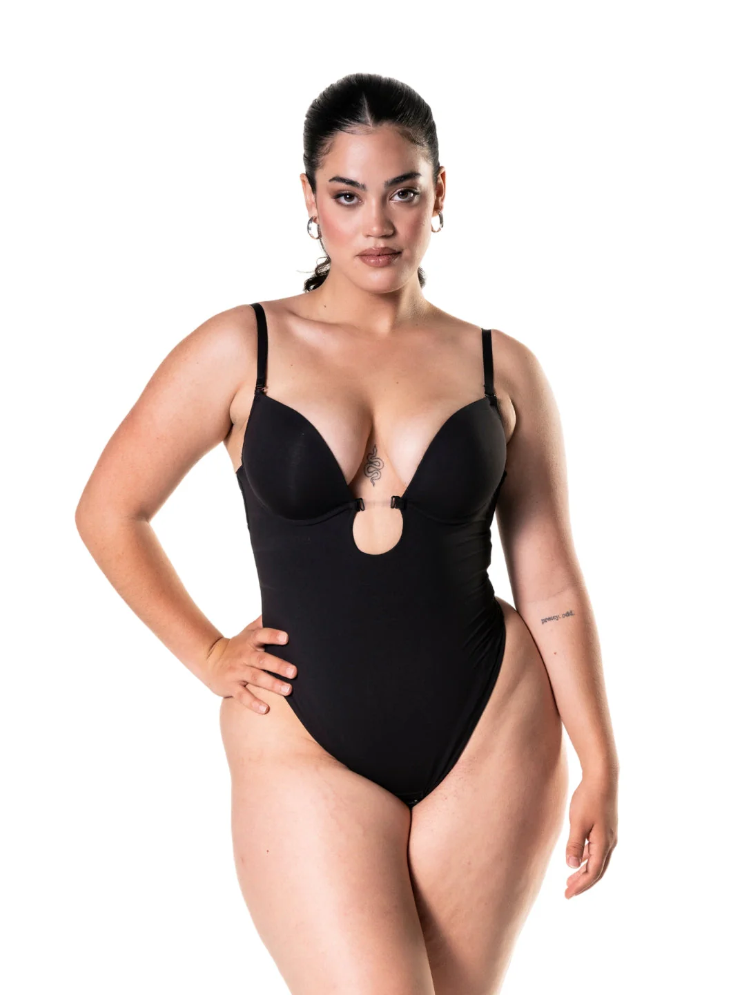 Plunge Shapewear Thong Bodysuit - Image 4