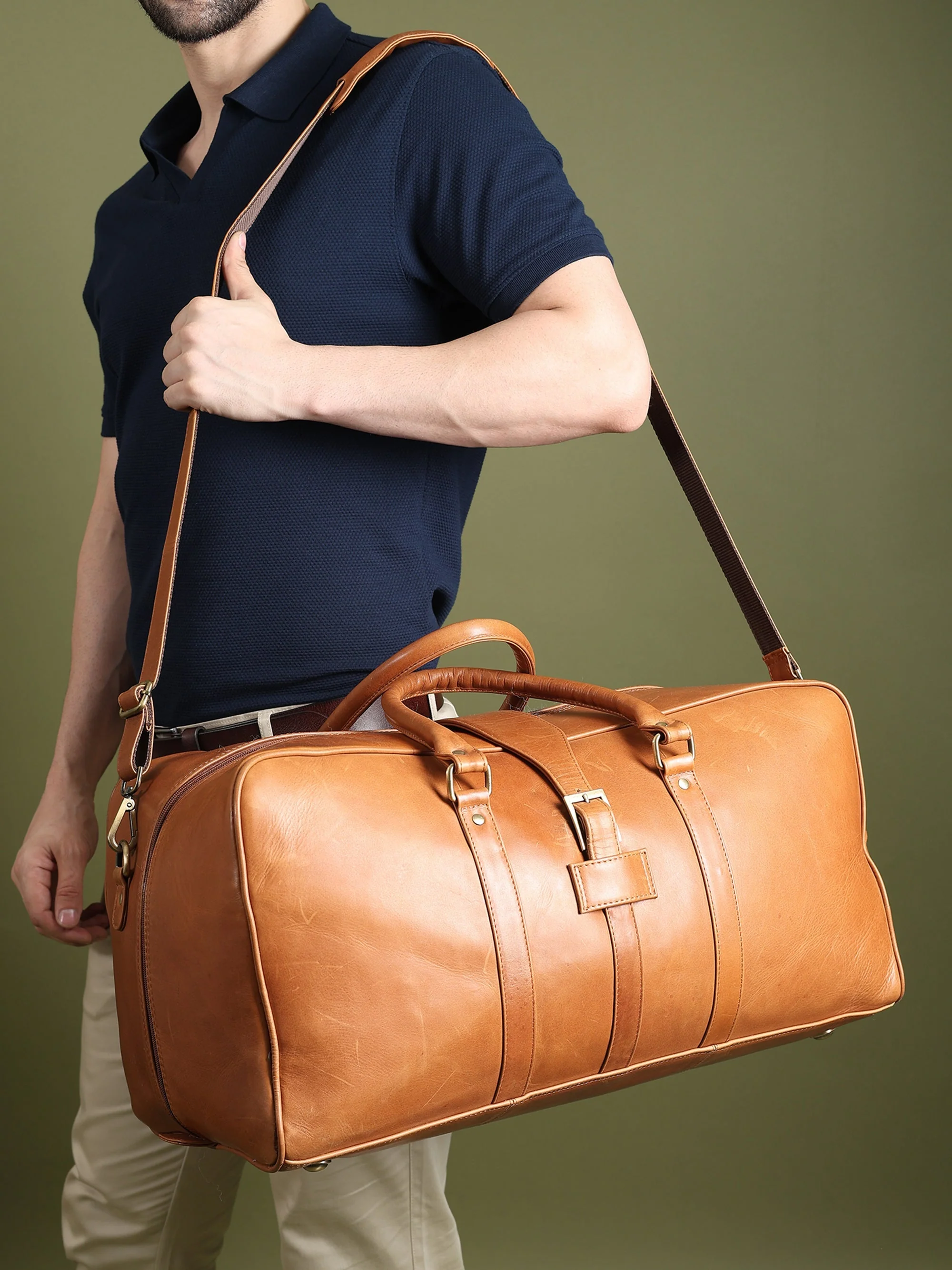Port Blair Leather Duffle Travel Bag - Image 5