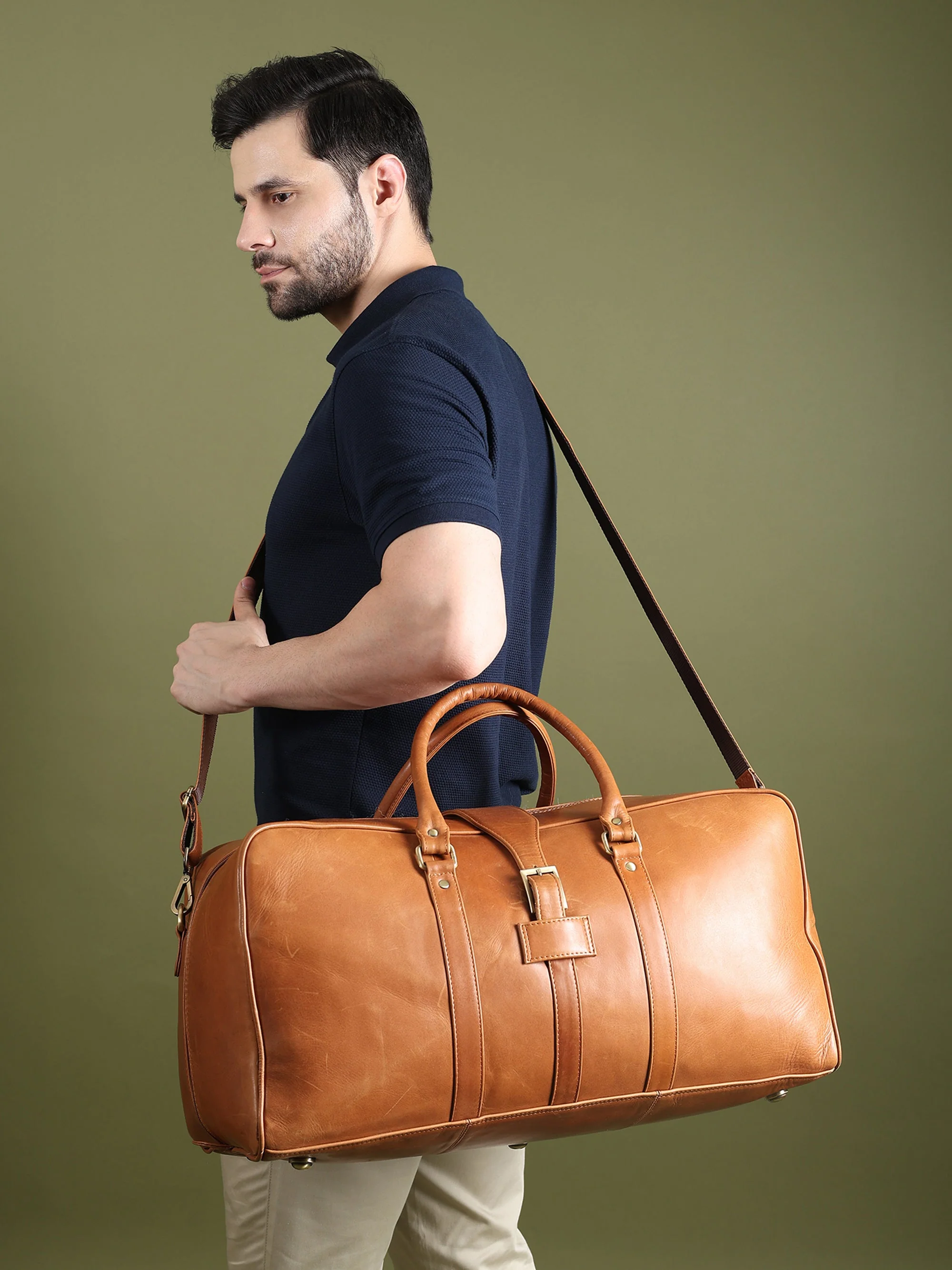 Port Blair Leather Duffle Travel Bag - Image 6