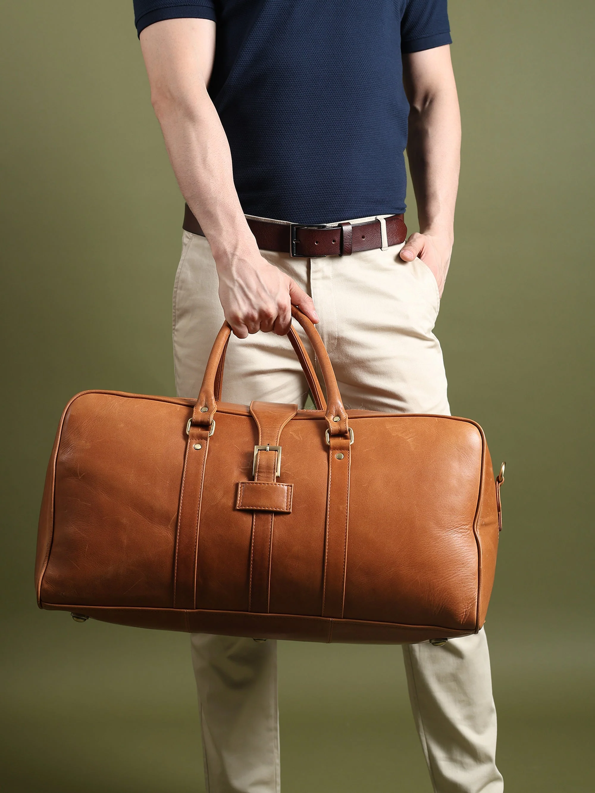 Port Blair Leather Duffle Travel Bag - Image 9
