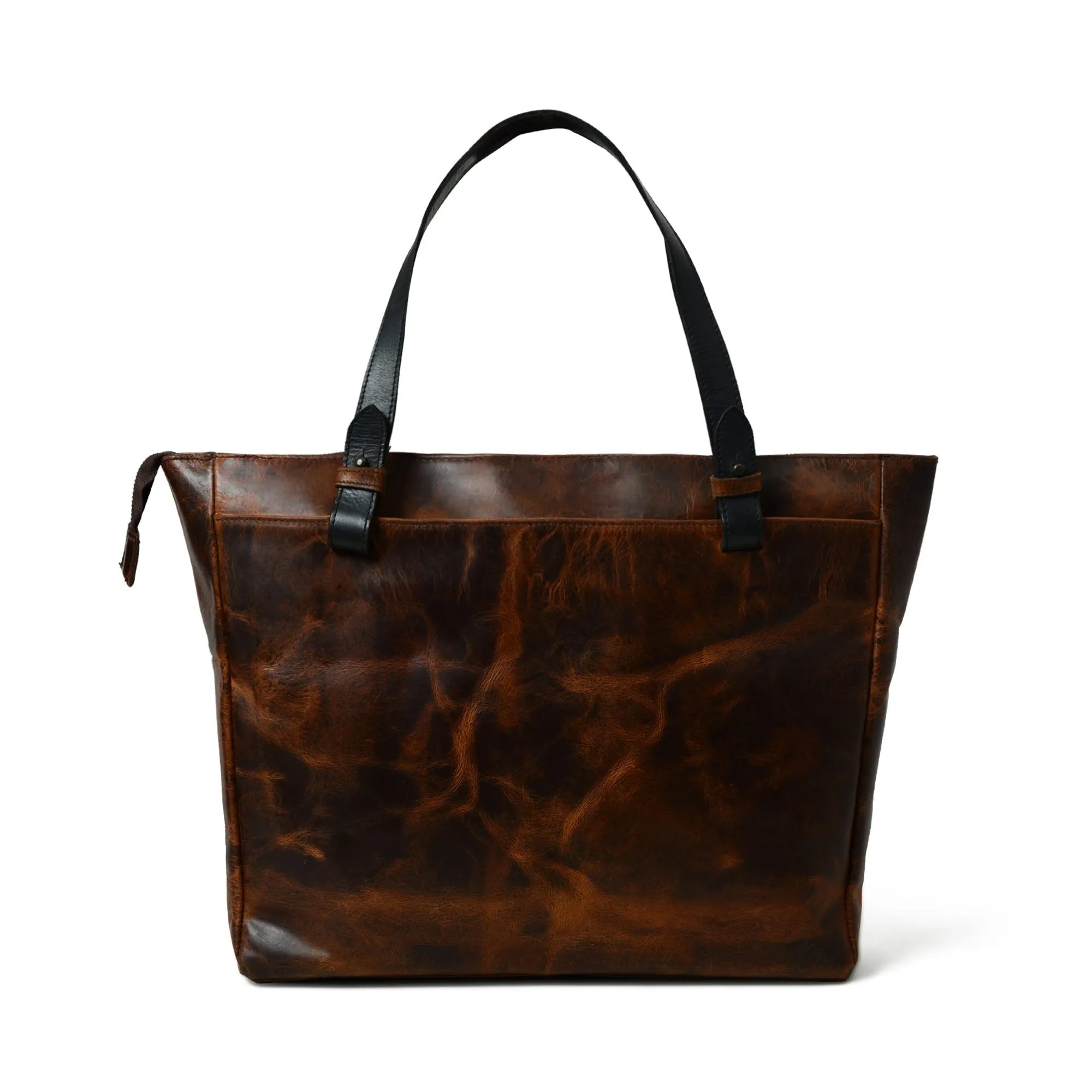Portland Leather Tote with Zipper - Image 6