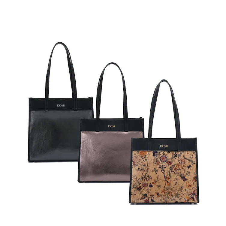 Portrait Tote 2 - Floral Kraft Paper Vegan Tote - Image 8