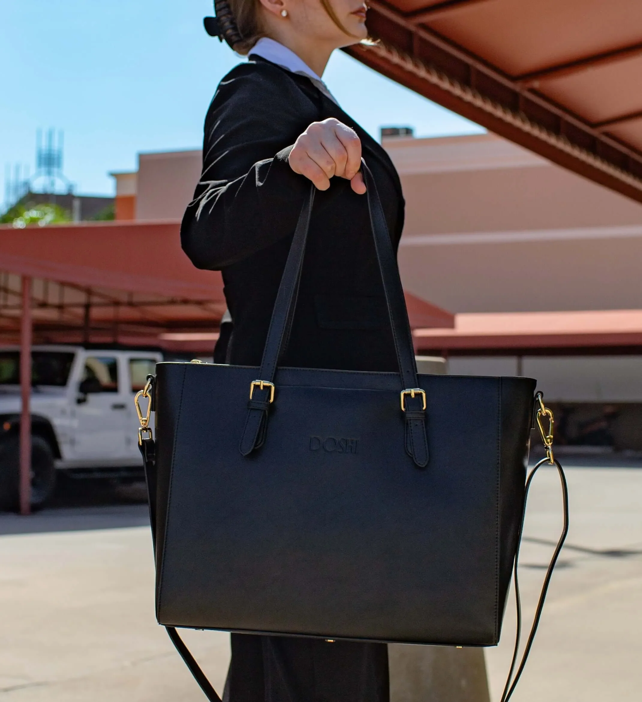 Professional Vegan Leather Work Tote Bag - Image 5